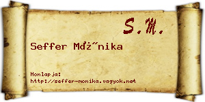 Seffer Mónika névjegykártya